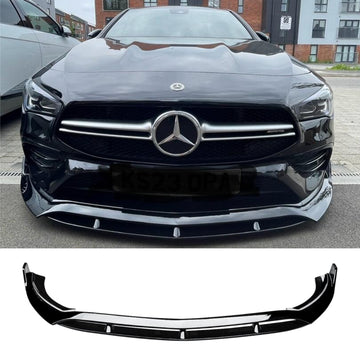 For Mercedes-Benz CLA-Class C118 CLA 250 CLA35 CLA45 2020-2023 Front Bumper Lip Splitter Gloss Black